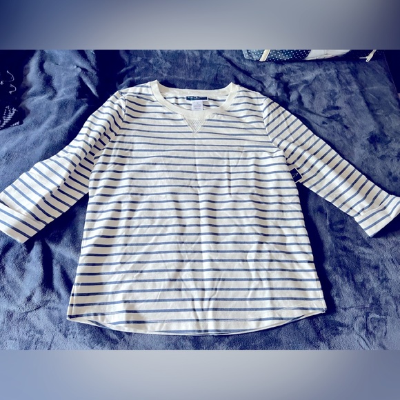 Woman Karen Scott  3/4 sleeve striped top size large - Picture 1 of 1